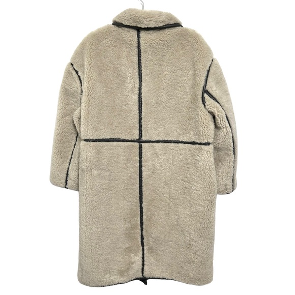 Something Navy Reversible Faux Shearling Coat Sz L Gray - Picture 6 of 15